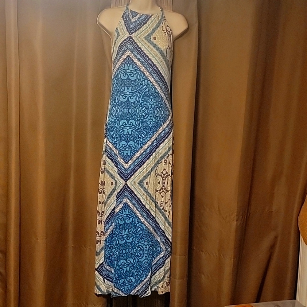 Gorgeous Open Back Halter Full Length Dress